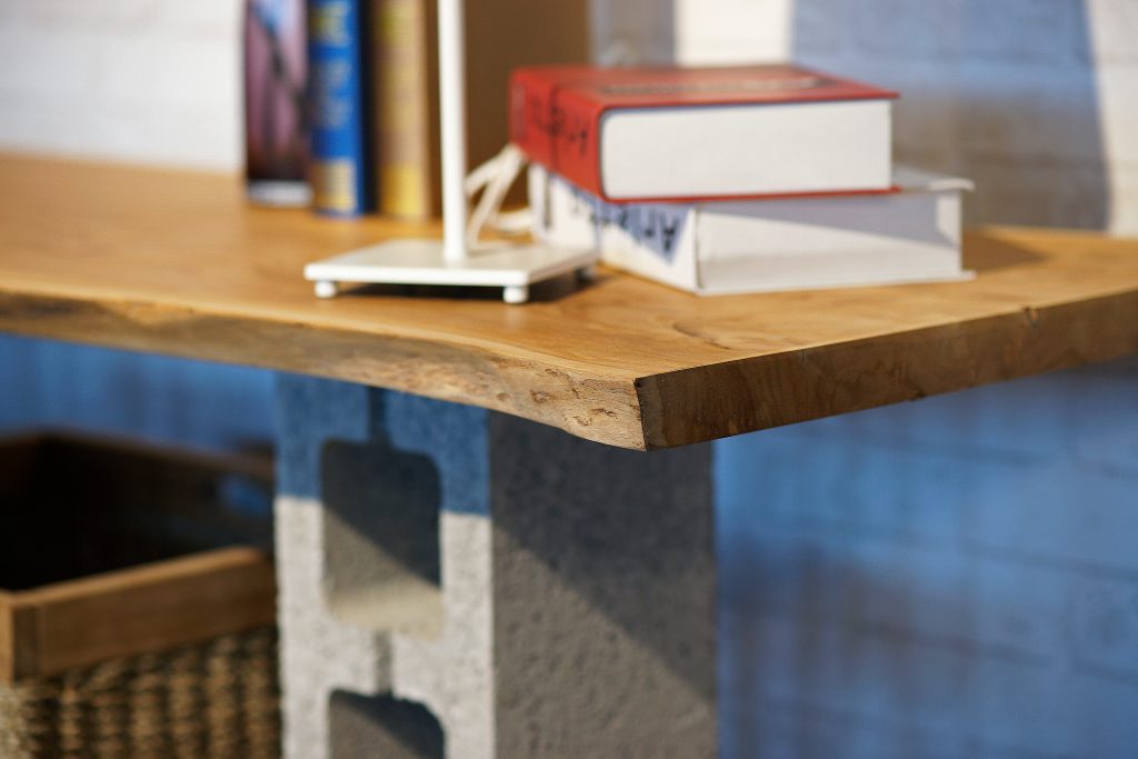 柚木桌板+空心磚DIY示意照