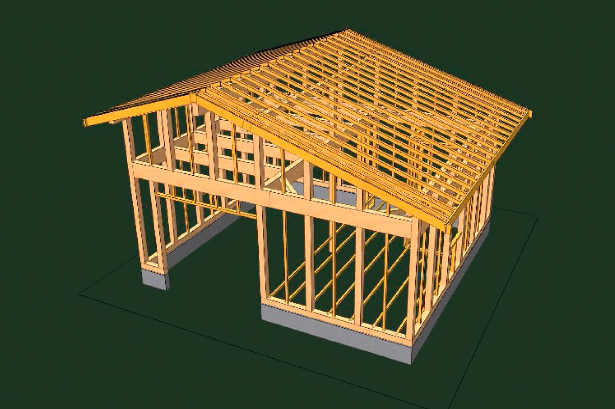 木屋結構透視圖及3D圖